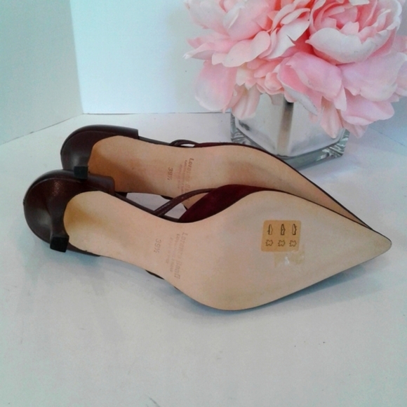 NEW ! Lorenzo Banfi burgundy pumps stiletto shoes pointy toe - Picture 7 of 10